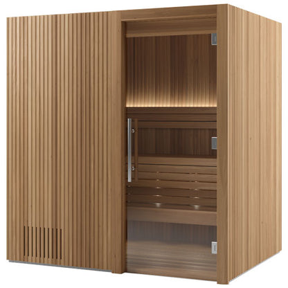 Auroom Libera Wood Indoor Sauna Kit – Elegant Vertical Wood Design (Up to 6 Persons)