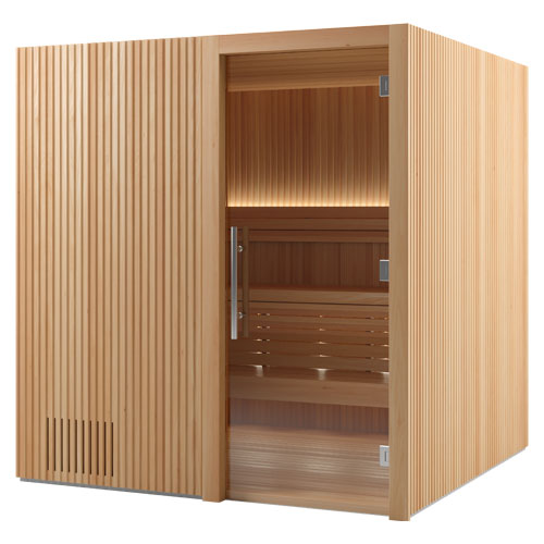 Auroom Libera Wood Indoor Sauna Kit – Elegant Vertical Wood Design (Up to 6 Persons)