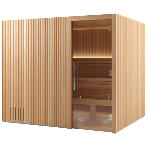 Auroom Libera Wood Indoor Sauna Kit – Elegant Vertical Wood Design (Up to 6 Persons)