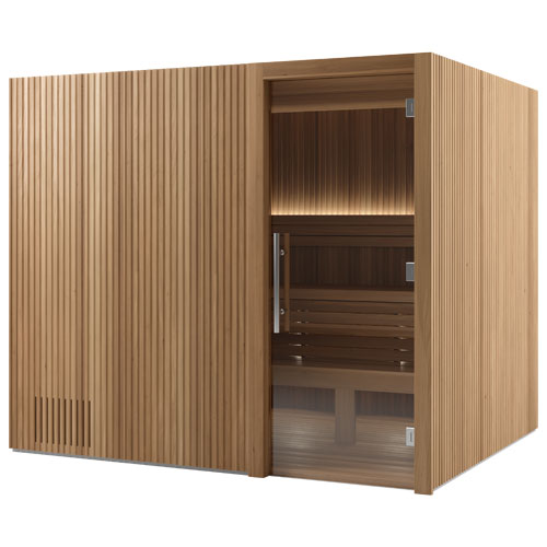 Auroom Libera Wood Indoor Sauna Kit – Elegant Vertical Wood Design (Up to 6 Persons)