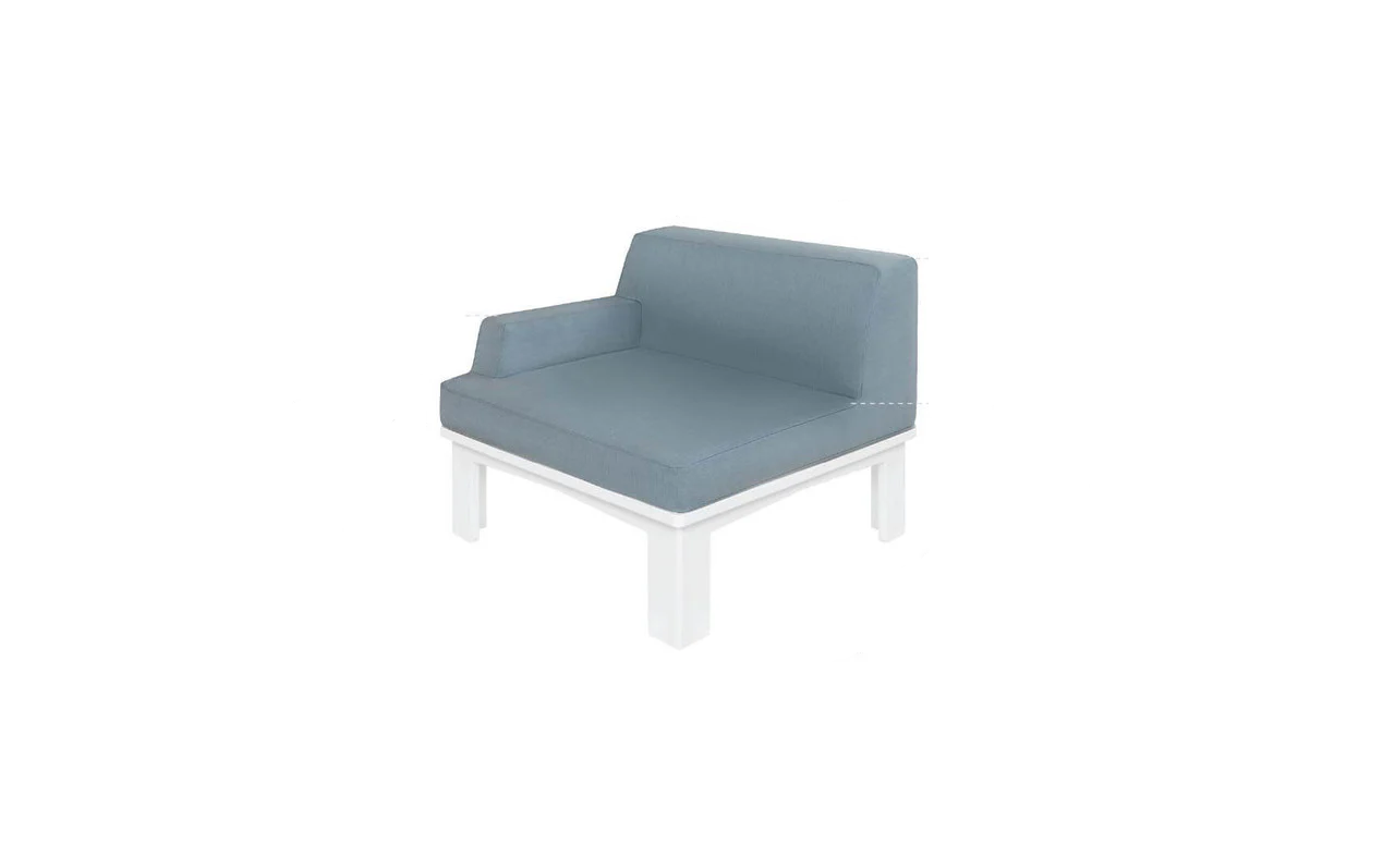 Ledge Lounger Mainstay Sectional Right Armchair (Available in 8 Resin Colors & 19 Fabrics) - LL-MS-S-RA-SET-WH-STD-4636