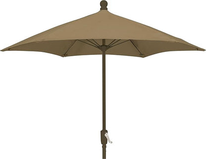 FiberBuilt Patio Umbrella with Crank Lift, 7.5 Foot Beige Canopy and Champagne Bronze Pole - 7HCRCB-Beige