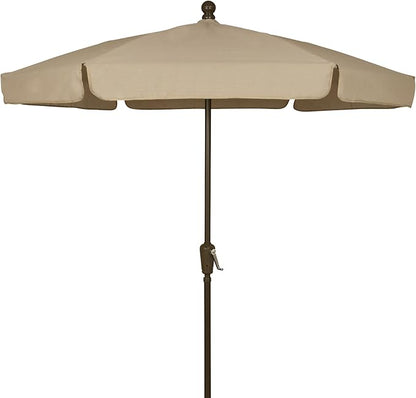 FiberBuilt Garden Umbrella with Crank Lift, 7.5 Foot Teal Canopy and Champagne Bronze Pole - 7GCRCB-Teal