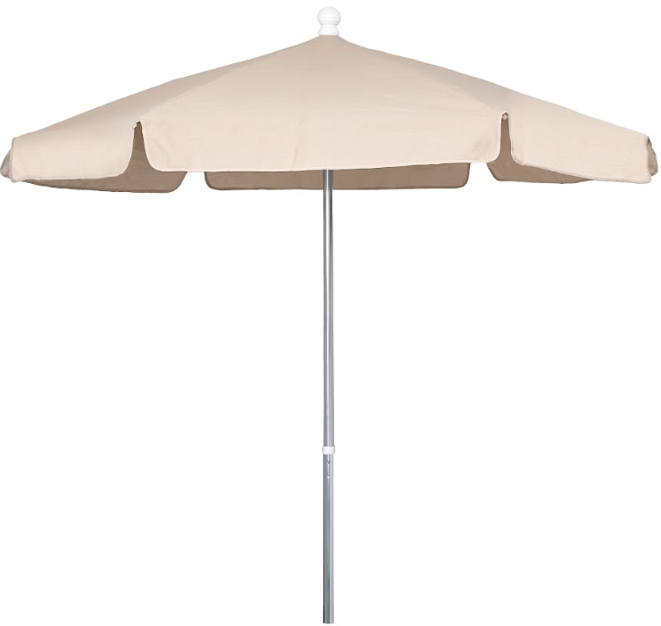 FiberBuilt Garden Umbrella with Push Up & Pin Lift, 7.5 Foot Forest Green Canopy and Bright Aluminum Pole - 7GPUA-Forest Green