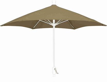FiberBuilt Patio Umbrella with Crank Lift, 7.5 Foot Navy Blue Canopy and White Pole - 7HCRW-Navy Blue