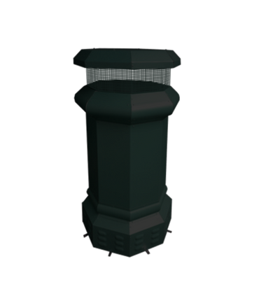 Isokern Portsmouth 36" Decorative Steel Chimney Pot - OCT-2136-TC