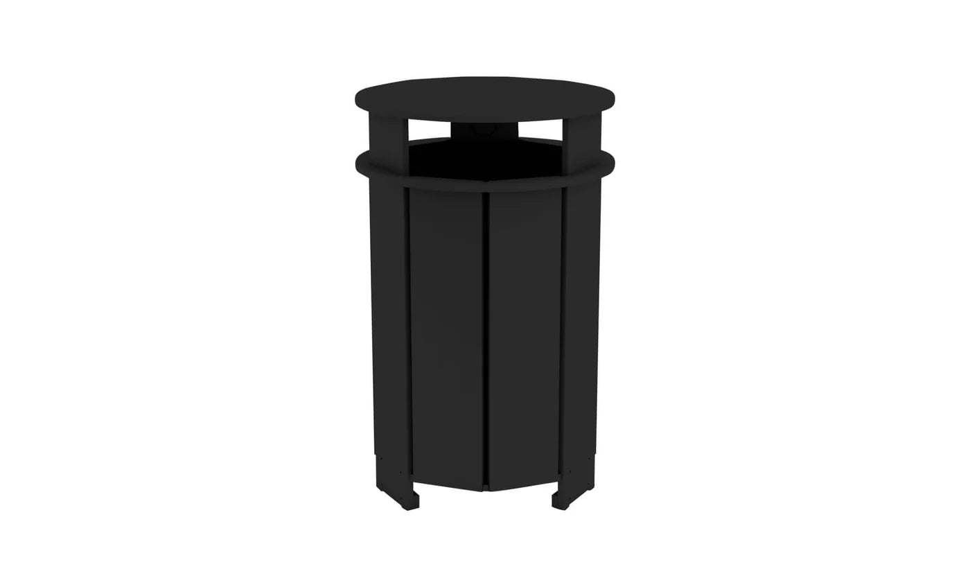 Ledge Lounger Mainstay Round Trash Bin (Available in 8 Resin Colors) - LL-MS-ITB-RD-WH
