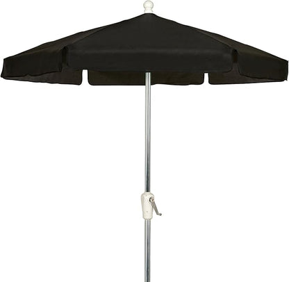 FiberBuilt Garden Umbrella with Crank Lift, 7.5 Foot Beige Canopy and Bright Aluminum Pole - 7GCRA-Beige