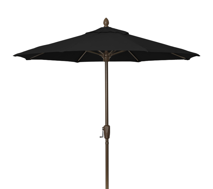 FiberBuilt Market Umbrella with Crank Lift, 7.5 Foot Antique Beige Marine Grade Canopy and Champagne Bronze Pole - 7MCRCB-8600
