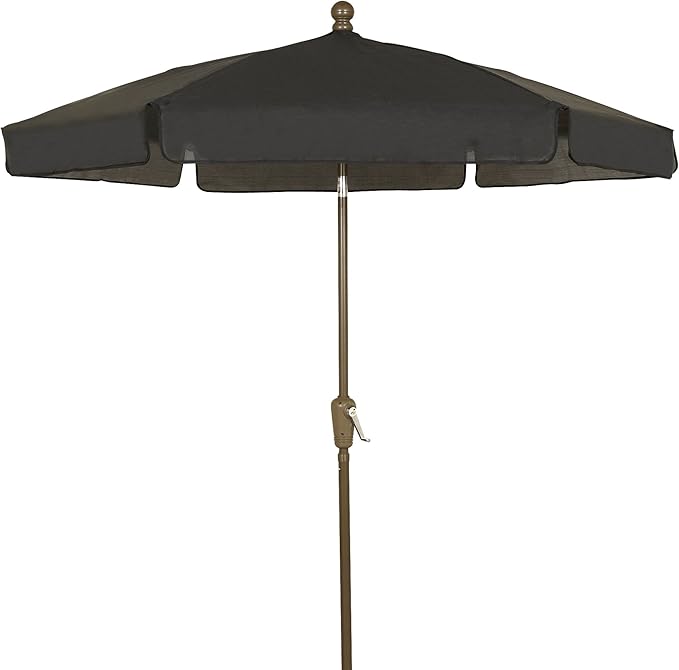 FiberBuilt Garden Umbrella with Crank Lift, 7.5 Foot Teal Canopy and Champagne Bronze Pole - 7GCRCB-Teal