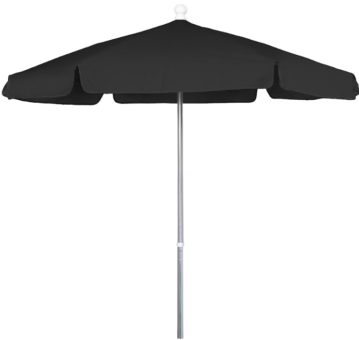 FiberBuilt Garden Umbrella with Push Up & Pin Lift, 7.5 Foot Forest Green Canopy and Bright Aluminum Pole - 7GPUA-Forest Green
