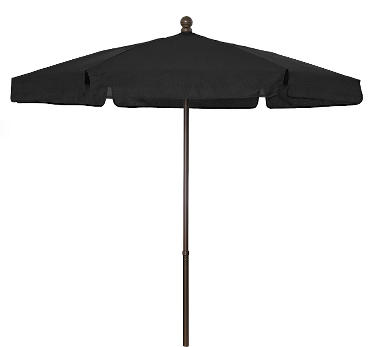 FiberBuilt Garden Umbrella with Push Up & Pin Lift, 7.5 Foot Burgundy Canopy and Champagne Bronze Pole - 7GPUCB-Burgundy