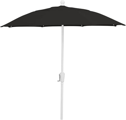 FiberBuilt Patio Umbrella with Crank Lift, 7.5 Foot Navy Blue Canopy and White Pole - 7HCRW-Navy Blue