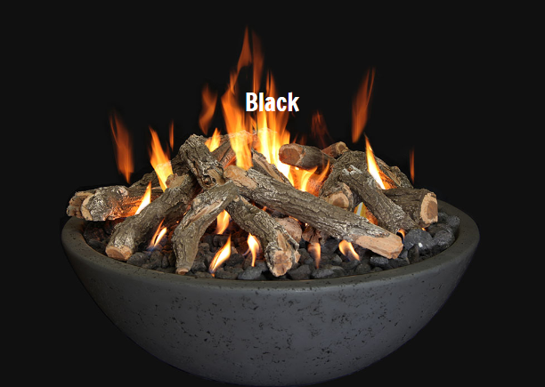 Grand Canyon Gas Logs Fire Bowl with Fire Ring Burner / Black