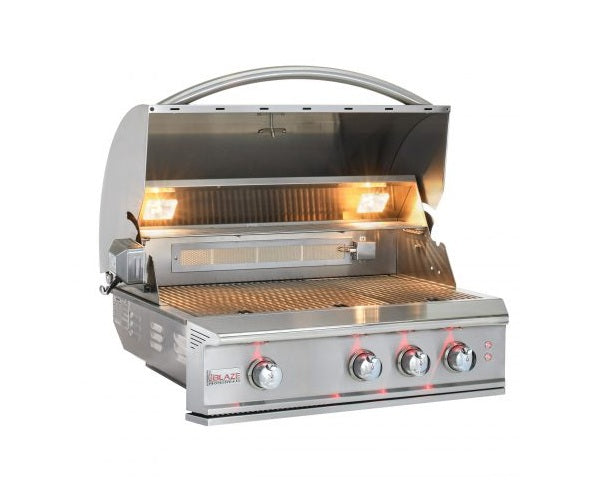 Blaze Grills Professional LUX 34-Inch 3-Burner Built-In Gas Grill With Rear Infrared Burner - BLZ-3PRO-NG