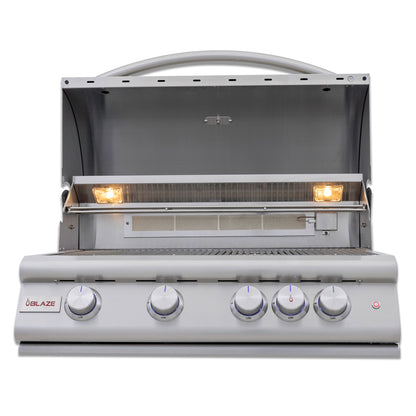 Blaze Grills 32-Inch 4-Burner Premium LTE+ Natural Gas Grill with Rear Burner and Built-in Lighting System - BLZ-4LTE3-NG