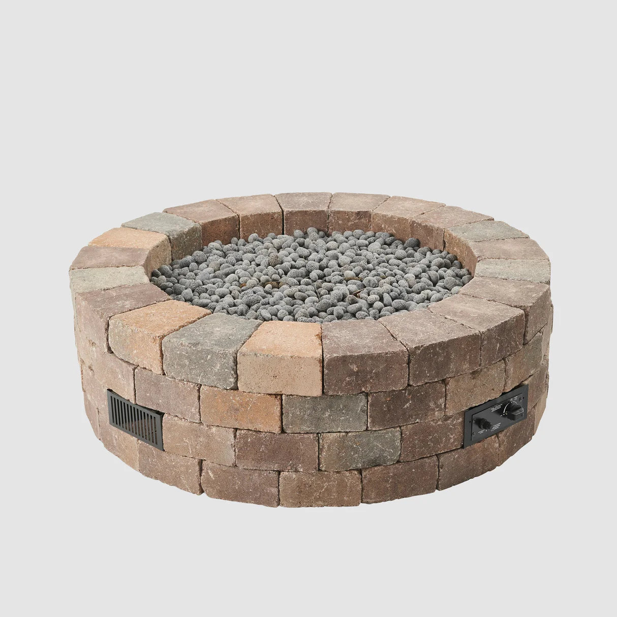 The Outdoor GreatRoom Company Bronson Block Round Gas Fire Pit Kit - BRON52-K
