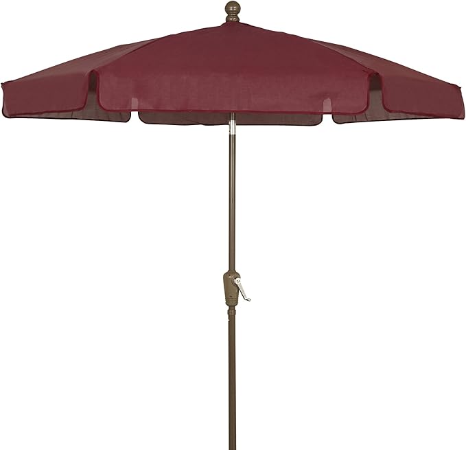 FiberBuilt Garden Umbrella with Crank Lift, 7.5 Foot Teal Canopy and Champagne Bronze Pole - 7GCRCB-Teal