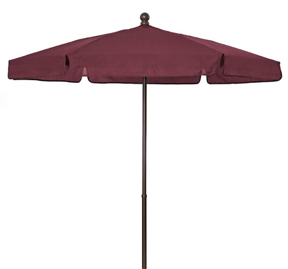 FiberBuilt Garden Umbrella with Push Up & Pin Lift, 7.5 Foot Burgundy Canopy and Champagne Bronze Pole - 7GPUCB-Burgundy