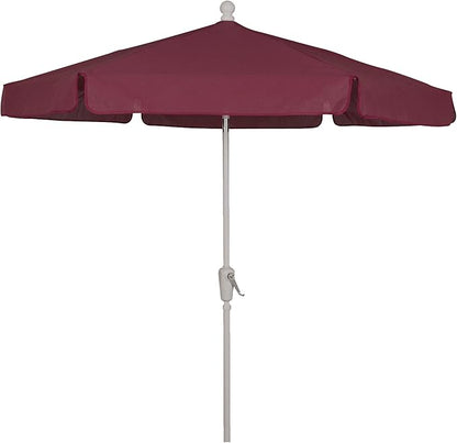 FiberBuilt Garden Umbrella with Crank Lift, 7.5 Foot Navy Blue Canopy and White Pole - 7GCRW-Navy Blue