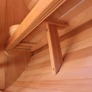 Scandia Electric Barrel Sauna with Canopy - 6'W x 9'D x 6'H - Glass- BS69-CGD