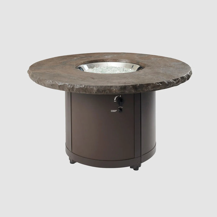 The Outdoor GreatRoom Company Marbleized Noche Beacon Round Gas Fire Pit Table - BC-20-MNB