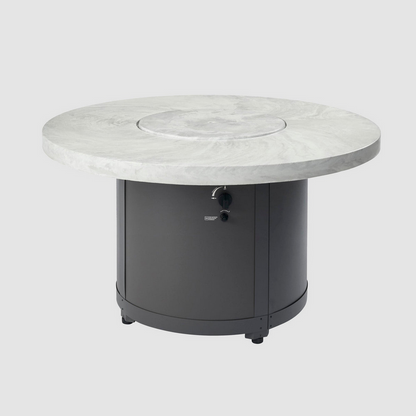 The Outdoor GreatRoom Company White Onyx Beacon Round Gas Fire Pit Table - BC-20-WO