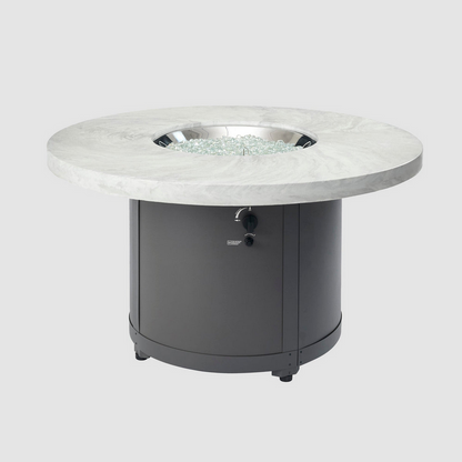 The Outdoor GreatRoom Company White Onyx Beacon Round Gas Fire Pit Table - BC-20-WO