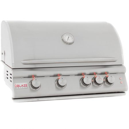 Blaze Grills 32-Inch 4-Burner LTE Propane Gas Grill with Rear Burner and Built-in Lighting System - BLZ-4LTE2-LP