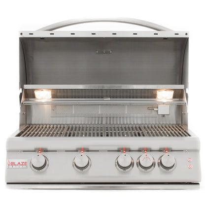 Blaze Grills 32-Inch 4-Burner LTE Natural Gas Grill with Rear Burner and Built-in Lighting System - BLZ-4LTE2-NG