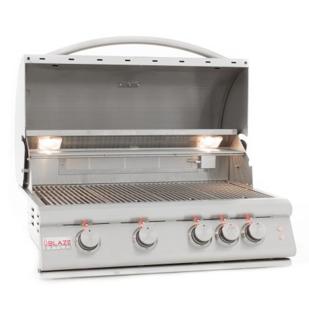 Blaze Grills 32-Inch 4-Burner LTE Propane Gas Grill with Rear Burner and Built-in Lighting System - BLZ-4LTE2-LP