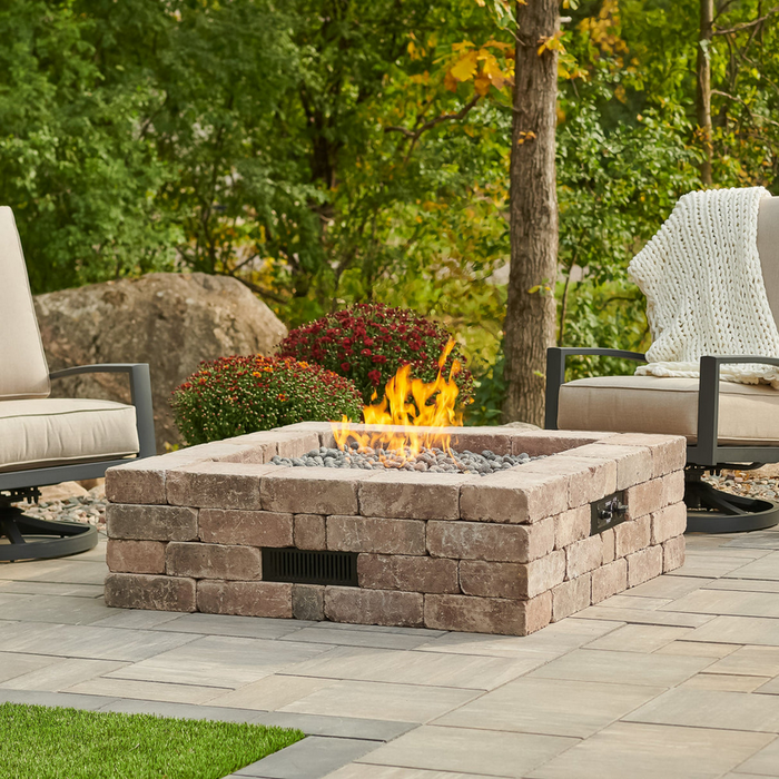 The Outdoor GreatRoom Company Bronson Block Square Gas Fire Pit Kit - BRON5151-K