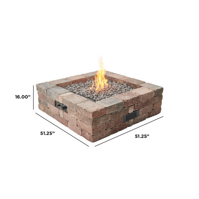 The Outdoor GreatRoom Company Bronson Block Square Gas Fire Pit Kit - BRON5151-K