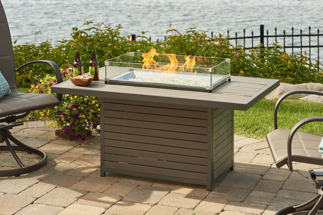 The Outdoor GreatRoom Company Brooks Rectangular Gas Fire Pit Table - BRK-1224-19-K