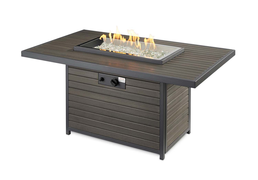 The Outdoor GreatRoom Company Brooks Rectangular Gas Fire Pit Table - BRK-1224-19-K