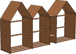 RB73 Wood Storage Brudges 3 Houses