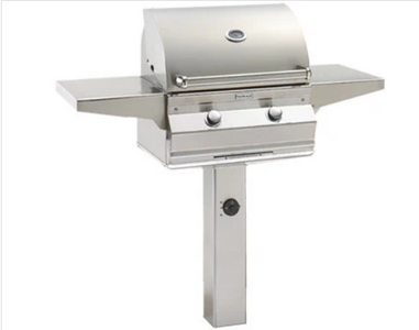 Fire Magic Choice C430s 24" Patio Post Mount Grill with Analog Thermometer and 1-Hour Timer on Post
