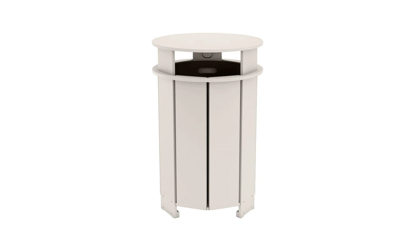 Ledge Lounger Mainstay Round Trash Bin (Available in 8 Resin Colors) - LL-MS-ITB-RD-WH