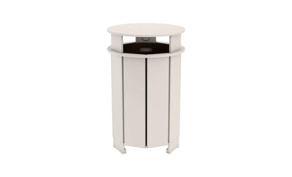Ledge Lounger Mainstay Round Trash Bin (Available in 8 Resin Colors) - LL-MS-ITB-RD-WH