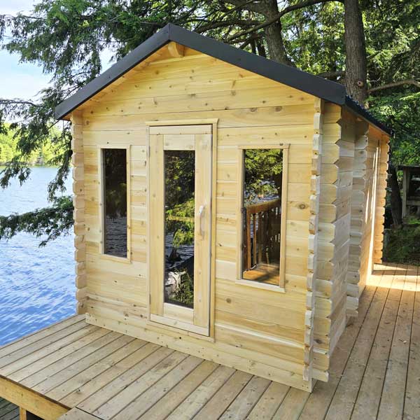 LeisureCraft CT Georgian Cabin Electric-Heated Sauna with Changeroom – CTC88CE