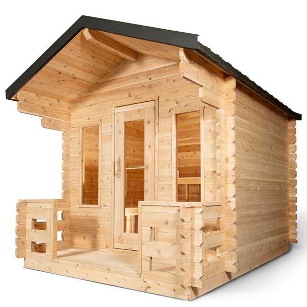 LeisureCraft CT Georgian Cabin Electric-Heated Sauna with Porch – CTC88PE