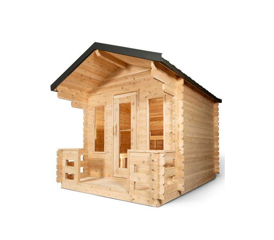 LeisureCraft CT Georgian Cabin Electric-Heated Sauna with Porch – CTC88PE
