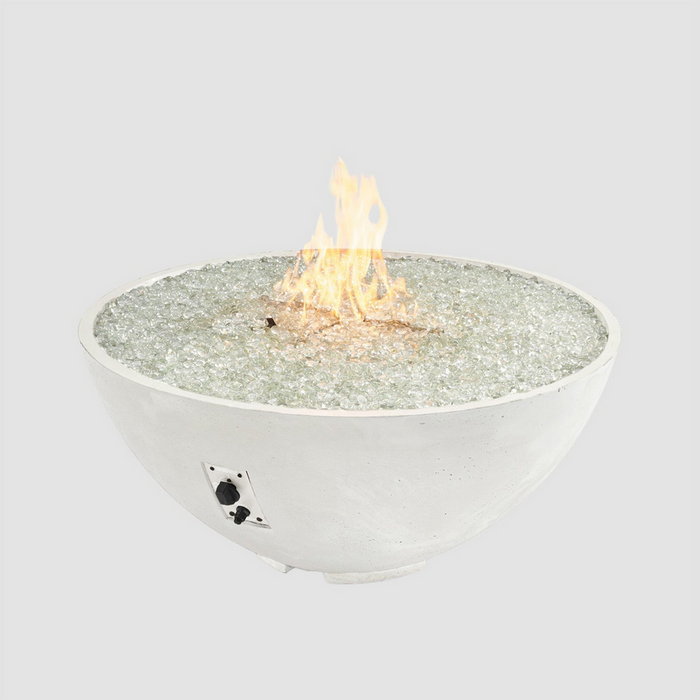 The Outdoor GreatRoom Company White Cove Edge 42" Round Gas Fire Pit Bowl - CV-30EWHT