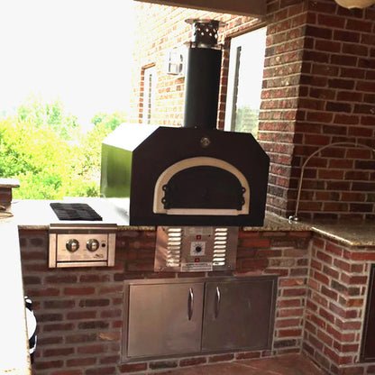 Chicago Brick Oven CBO-750 Hybrid Residential Countertop NG SS - 3K With Skirt