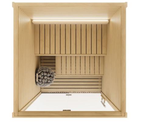 Image of Auroom Cala Glass Cabin Sauna Kit -  CALG-ASP-59X59L