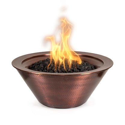 The Outdoor Plus 24-Inch Natural Gas Fueled Hammered Patina Copper Match Lit Cazo Fire Bowl - OPT-101-24NWF-NG