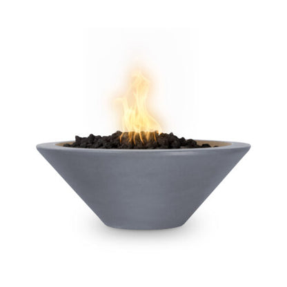 The Outdoor Plus 31-Inch Natural Gas Fueled, GFRC Concrete Cazo Fire Bowl with Low Voltage Electronic Ignition - OPT-31RFOE12V-NGY-NG