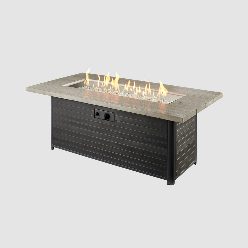The Outdoor GreatRoom Company Cedar Ridge Linear Gas Fire Pit Table - CR-1242-K