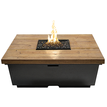 American Fyre Designs French Barrel Oak Contempo Square Firetable, Propane - 784-BA-FO-M2PC