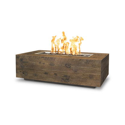 The Outdoor Plus Natural Gas Fueled 48-Inch Oak Coronado Wood Grain Fire Pit, Match Lit Ignition - OPT-COR48-OAK-NG